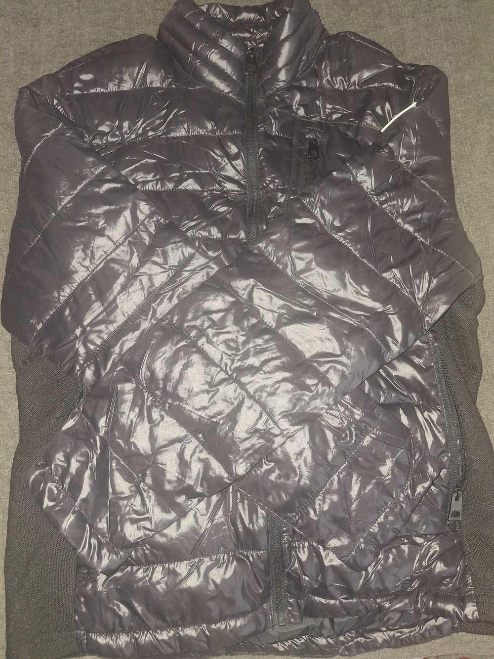 Women's Quilted Puffer Jacket - Gray